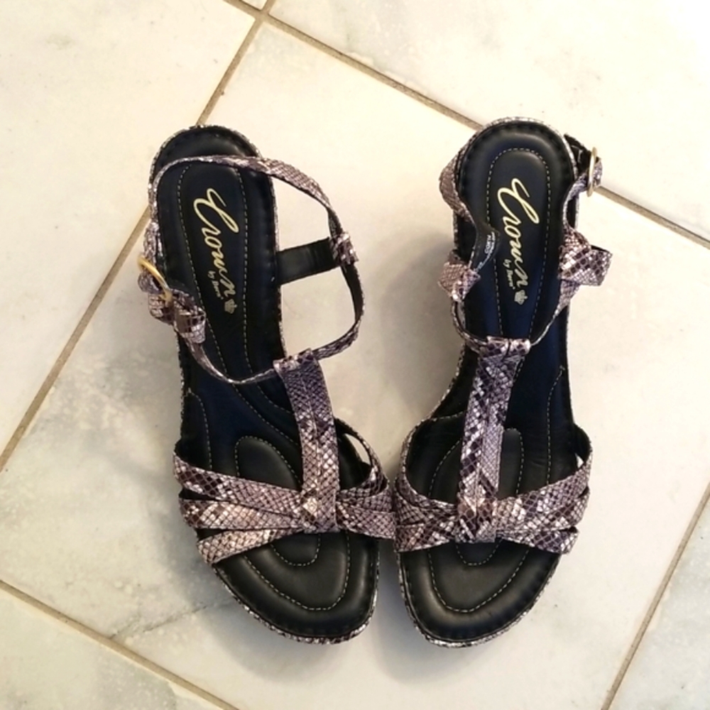 Born snakeskin print leather sandals